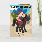 迷路で遊ぼうカウボーイ お誕生日おめでとう カード (正面)