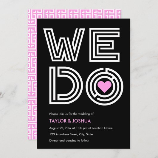 迷路のような愛 | 我々は迷路ハート結婚 招待状 (正面/裏面)