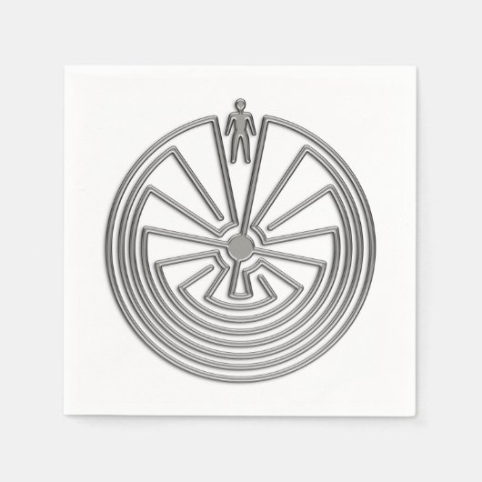 迷路のシルバーの男+あなたのバックグラウンド スタンダードカクテルナプキン (正面)