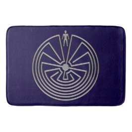 迷路のシルバーの男+あなたのバックグラウンド バスマット