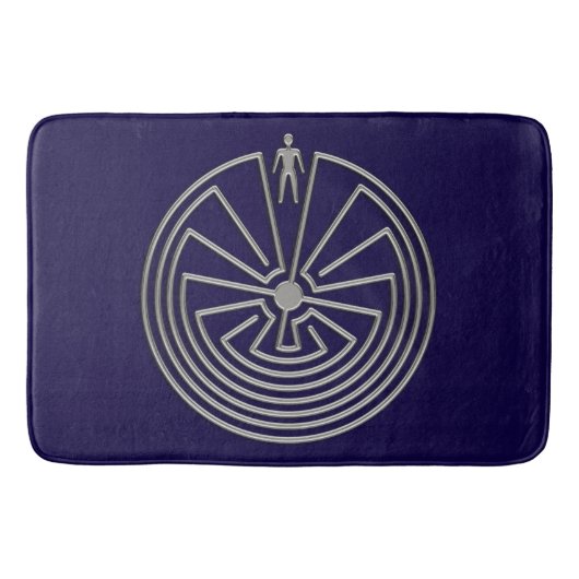 迷路のシルバーの男+あなたのバックグラウンド バスマット (正面)