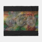 迷路のシルバーの男+あなたのバックグラウンド フリースブランケット (正面(横))