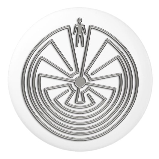 迷路の中の男、銀色の男と背中。&アイディア セラミックノブ (正面)