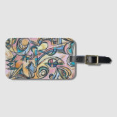 迷路の手の絵を描抽象芸術アートの中で ラゲッジタグ (正面横)