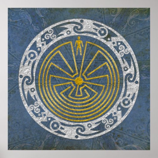 迷路の男 – オーナメント金ゴールドシルバー ポスター (正面)