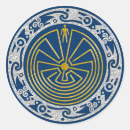 迷路の男 – オーナメント金ゴールドシルバー ラウンドシール