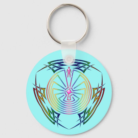 迷路の男 – 部族の入れ墨の色 キーホルダー (正面)