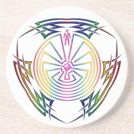 迷路の男 – 部族の入れ墨の色 コースター (正面)