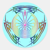 迷路の男 – 部族の入れ墨の色 ラウンドシール (正面)