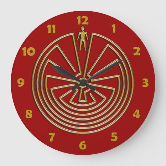 迷路の男 – 金ゴールド ラージ壁時計 (正面)