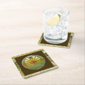 迷路の風景の男+あなたの背景 スクエアペーパーコースター (インサイチュ)