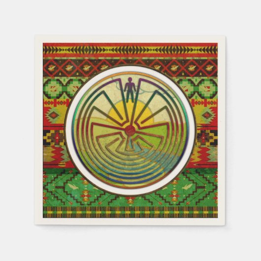 迷路の風景の男+あなたの背景 スタンダードカクテルナプキン (正面)