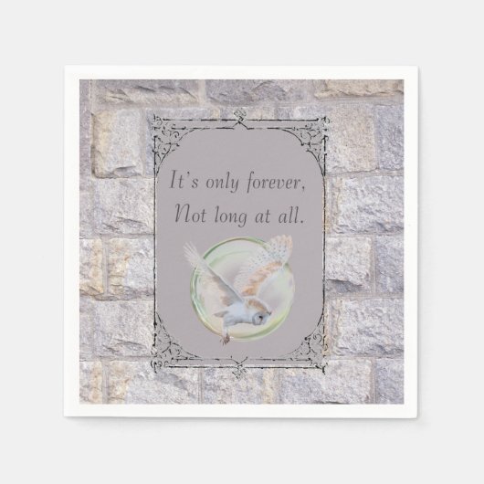 迷路は永遠のフクロウ結婚だけだ スタンダードカクテルナプキン (正面)