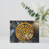 迷路アンティーク金ゴールド |モザイクグランジ| ポストカード (スタンド正面)