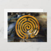 迷路アンティーク金ゴールド |モザイクグランジ| ポストカード (正面/裏面)