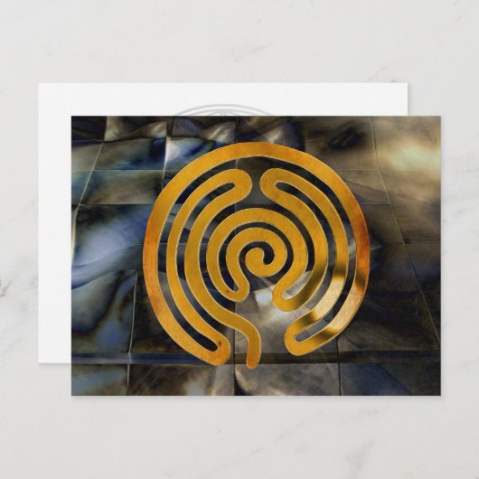 迷路アンティーク金ゴールド |モザイクグランジ| ポストカード (正面/裏面)