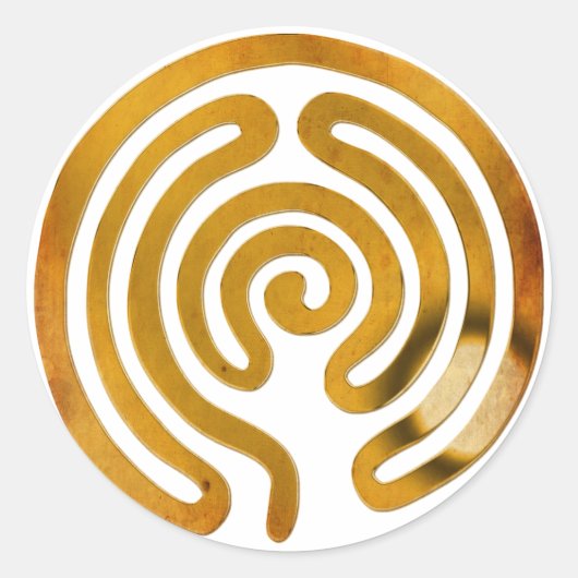 迷路アンティーク金ゴールド |独自の背景を作成する ラウンドシール (正面)