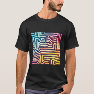 迷路アート – 明るく鮮やか迷路カラフル Tシャツ