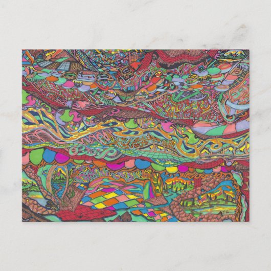 迷路カラフルの風景 ポストカード (正面)