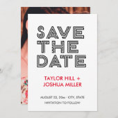 迷路タイポグラフィ写真の保存日付 案内状 (正面/裏面)