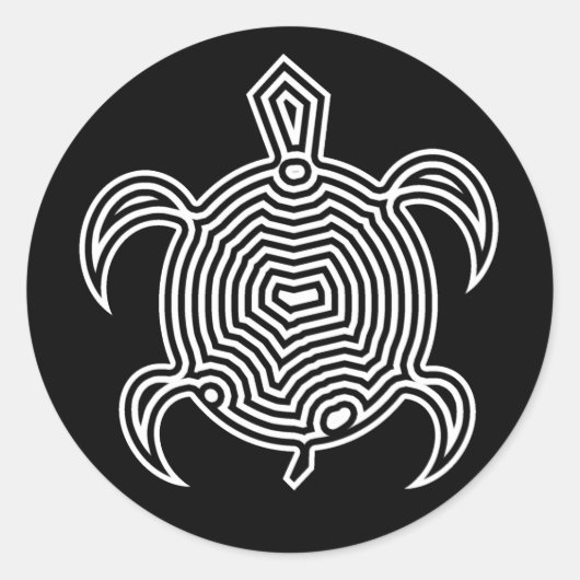 迷路タートルステッカー ラウンドシール (正面)