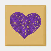 迷路ハート（紫） マグネット (正面)