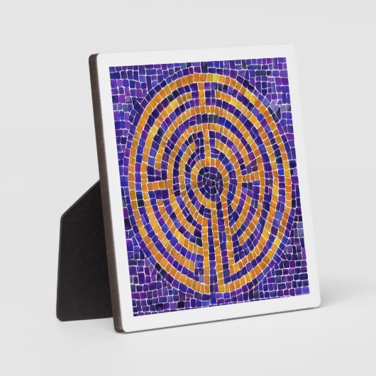 迷路モザイク5.25平方プラーク – 白 フォトプラーク (正面)