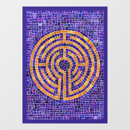 迷路モザイク8x11窓にしがみつく – 紫 ウィンドウサイン (シート)