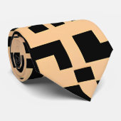 迷路ログラスモノクロベージュパターン ネクタイ (ロール)