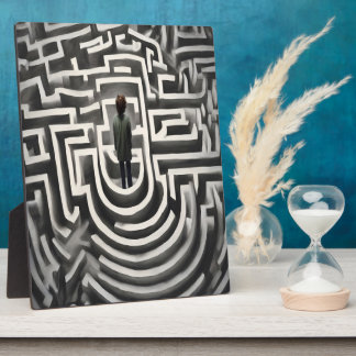 迷路失った抽象芸術白黒美術 フォトプラーク
