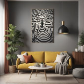 迷路失った抽象芸術白黒美術 ポスター