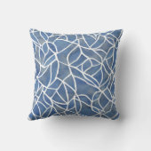 迷路抽象芸術藍青の水彩模様 クッション (裏面)