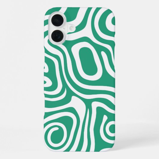 迷路 グラフィック パターン 緑 iPhoneケース (裏面)