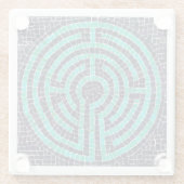 迷路IIIガラスコアスター – ホワイト ガラスコースター (裏面)