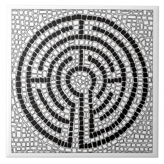 迷路VII 6x6セラミックタイル – 白 タイル (正面)