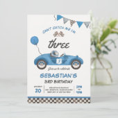 追いつけないよ！僕は3歳のレーシングカー誕生日 招待状 (スタンド正面)