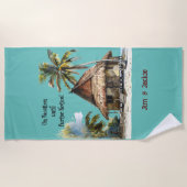 追って通知されるまで休暇に ビーチタオル (正面)