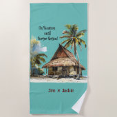 追って通知されるまで休暇に ビーチタオル (正面)