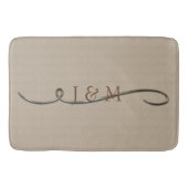 追カスタム加イニシャル金ゴールド旋回 バスマット (正面)