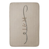 追カスタム加イニシャル金ゴールド旋回 バスマット (正面縦)