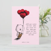 追加あなたのカスタム文字テディベアvalentines day シーズンカード (スタンド正面)