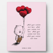 追加あなたのカスタム文字テディベアvalentines day フォトプラーク (正面)