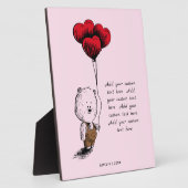 追加あなたのカスタム文字テディベアvalentines day フォトプラーク (側面)