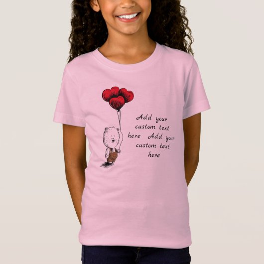 追加あなたのカスタム文字テディベアvalentines day tシャツ (正面)