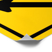 追加された車線(右)道路標識 ポスター (角)