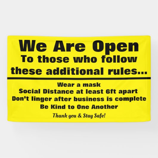 追加のルールで署名を開きます 横断幕 (横)