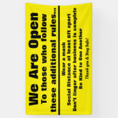 追加のルールで署名を開きます 横断幕 (縦)