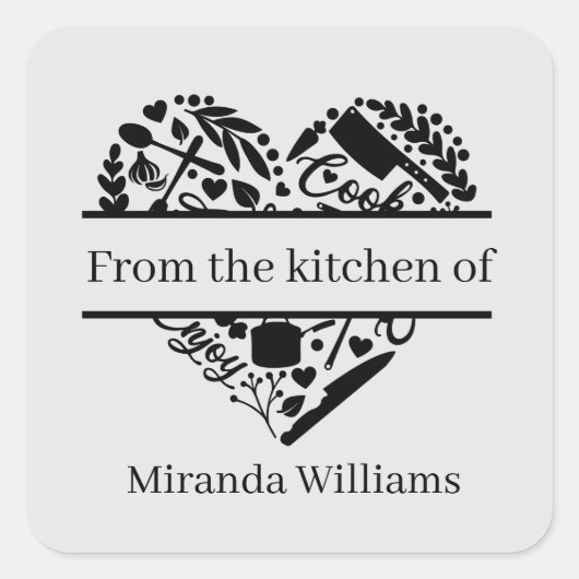 追加の名前のキッチンから スクエアシール (正面)