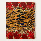 追加の名前文字彼女はトラのストライプ花を流した プランナー手帳 (裏面)