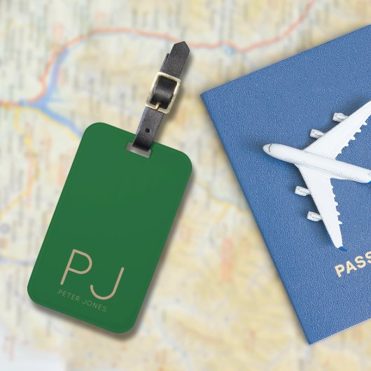 追加イニシャルモノグラムパーソナライズされたシンプル ラゲッジタグ